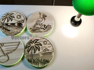 Laser Cut Wooden Coaster Design With Engraving Templates