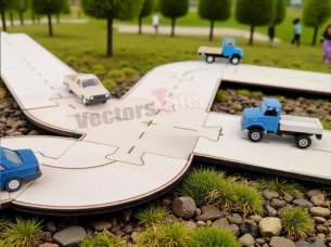 Kids Toy City Laser Cut 3D Puzzle Road Track Model Kit