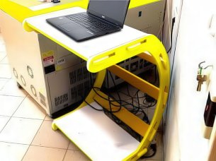 Laser Cut C Shape Laptop and Monitor Desk Stand