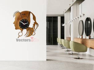 Laser Cut Beauty Hair Salon Wall Clock Decor Ideas