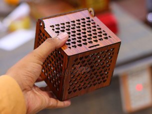 Laser Cut Heart Pattern Gift Box Design Wooden Jewelry Box