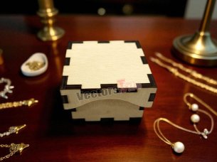 Laser Cut Wooden Jewelry Box with Lid Design