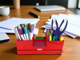 Laser Cut Acrylic Office Desk Stationery Organizer Boxes with Tray