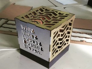 Laser Cut Square Box LED Night Light Lamp Model