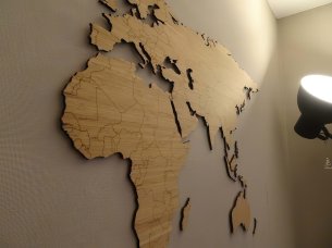 Laser Cut Wooden World Map Wall Art Decor Idea