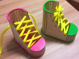 Laser Cut Wooden Boot Shape Pen and Pencil Holder