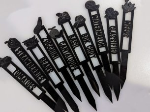 Laser Cut Acrylic Garden Marker Stakes Label Plants in Garden