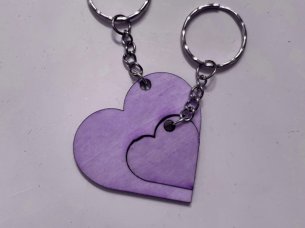 Laser Cut Heart Couple Keychain Design