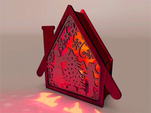 Laser Cut Christmas House Lantern Decoration Ideas