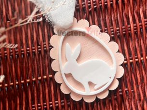 Laser Cut Easter Bunny Pendant Ornament Template