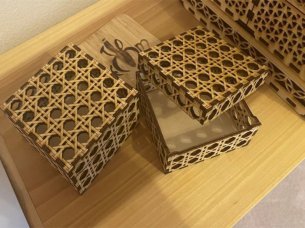 Laser Cut Wooden Grill Pattern Gift Box Design
