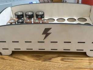 Laser Cut Battery Holder Wooden Storage Organizer