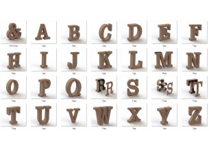 Laser Cut 3D Wooden Puzzle Alphabet Letters Model