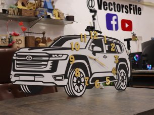Laser Cut Toyota Land Cruiser Decorative Wall Clock Design