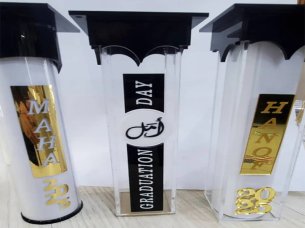 Laser Cut Personalized Acrylic Graduation Certificate Gift Box Design