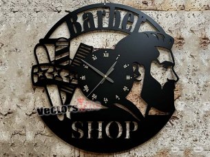 Laser Cut Barbershop Vinyl Wall Clock Design