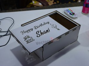 Laser Cut Custom Gift Box Design Wooden Sliding Lid Box