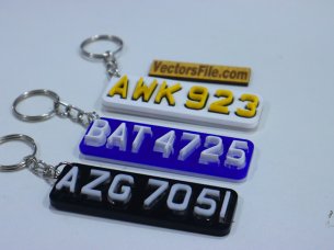 Laser Cut Acrylic Layered 3D Digit Keychain Template