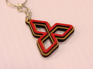 Laser Cut Wooden Mitsubishi Automotive Keyring Template