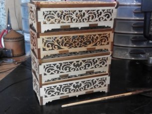 Laser Cut Decorative Jewelry Box Wooden Storage Box Template