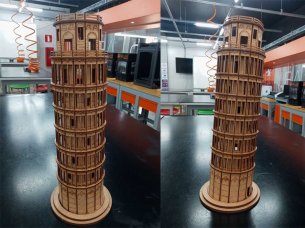 Leaning Tower of Pisa 3D Wooden Puzzle Model kit DIY Laser Cut Project