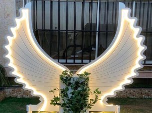 Laser Cut LED Giant Angel Wings for Wedding and Party Decoration Idea