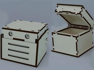 Laser Cut Wooden Gift Box with Eye Template