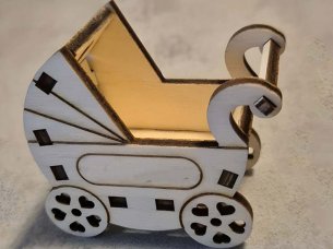 Laser Cut Dollhouse Stroller Miniature Furniture Template