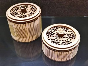 Laser Cut Living Hinge Round Jewelry Gift Box Design