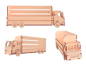 Laser Cut Wooden Truck Display Shelf Design