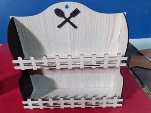 Laser Cut Wall Mounted Kitchen Organizer Shelf