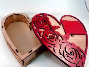 Laser Cut Heart Gift Box with Flower Pattern Wedding and Birthday Chocolate Box