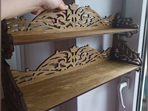 Laser Cut 2 Tier Wall Mounted Display Shelf Design
