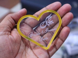 Laser Cut Heart Acrylic Invitation Card Design