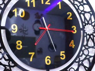 Laser Cut Clock Acrylic Hand Design Template