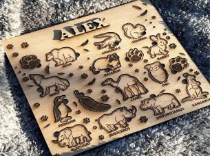 Laser Cut Zoo Animals Jigsaw Puzzle Education Board Design