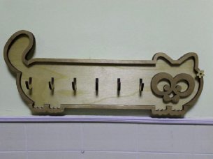Laser Cut Wall Mounted Cat Shape Key Holder Stand