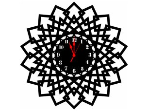 Laser Cut Geometric Pattern Wall Clock Design