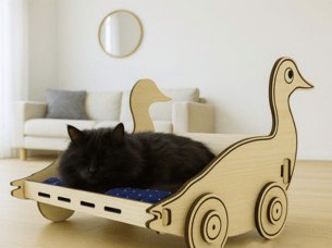 Cat Bed DIY Laser Cut Cat House Design