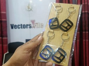 Laser Cut Honda Logo Keyring with Packing Card Template