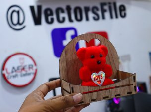 Laser Cut Teddy Bear Gift Basket for Gift Idea