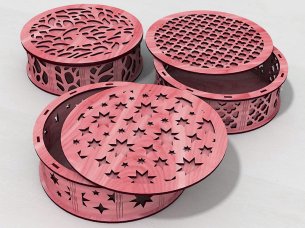 Laser Cut Round Gift Box Design Jewelry Box Idea