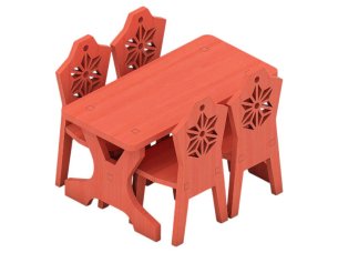 Laser Cut Miniature Dollhouse Ellipse Dining Table Set
