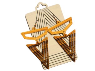 Laser Cut Fancy Wooden Earring Template