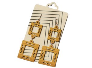 Laser Cut Square Fancy Wooden Earring Template