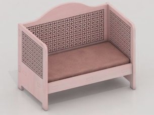 Laser Cut Miniature Dollhouse Sofa Furniture Template