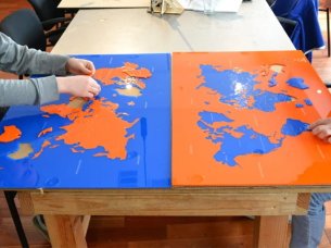 Laser Cut Acrylic World Map Wall Art Design for Room Decor Idea