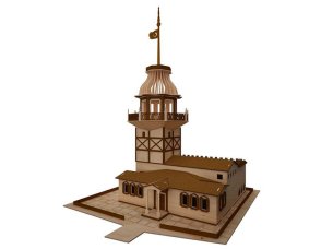 Laser Cut 3D Wooden Puzzle Maiden’s Tower Building Model Kit