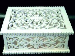 Laser Cut Wooden Jewelry Box with Floral Pattern Design