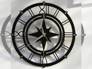 Laser Cut Round Roman Pattern Wall Clock Room Decor Idea